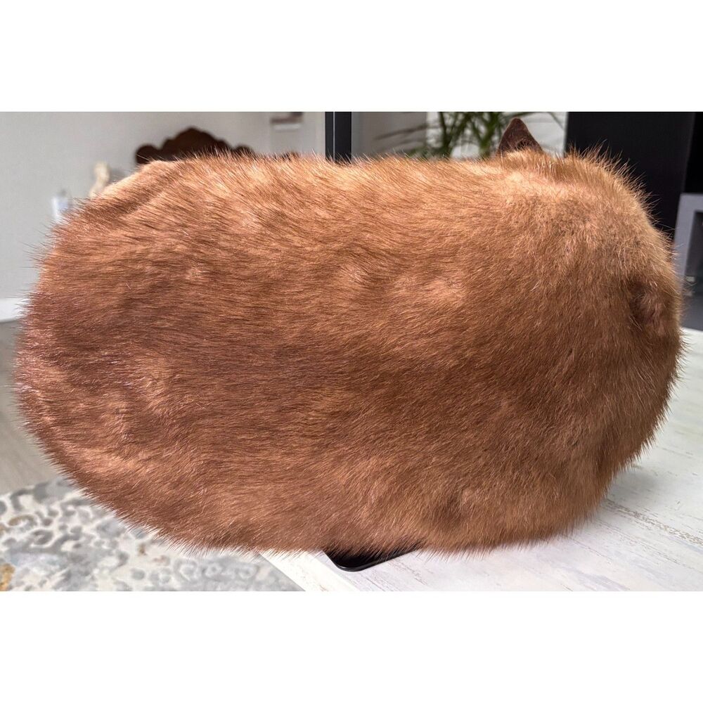 Vtg Pollack Furs Real Mink Fur Muff PUrse Hand Warmer 1940's